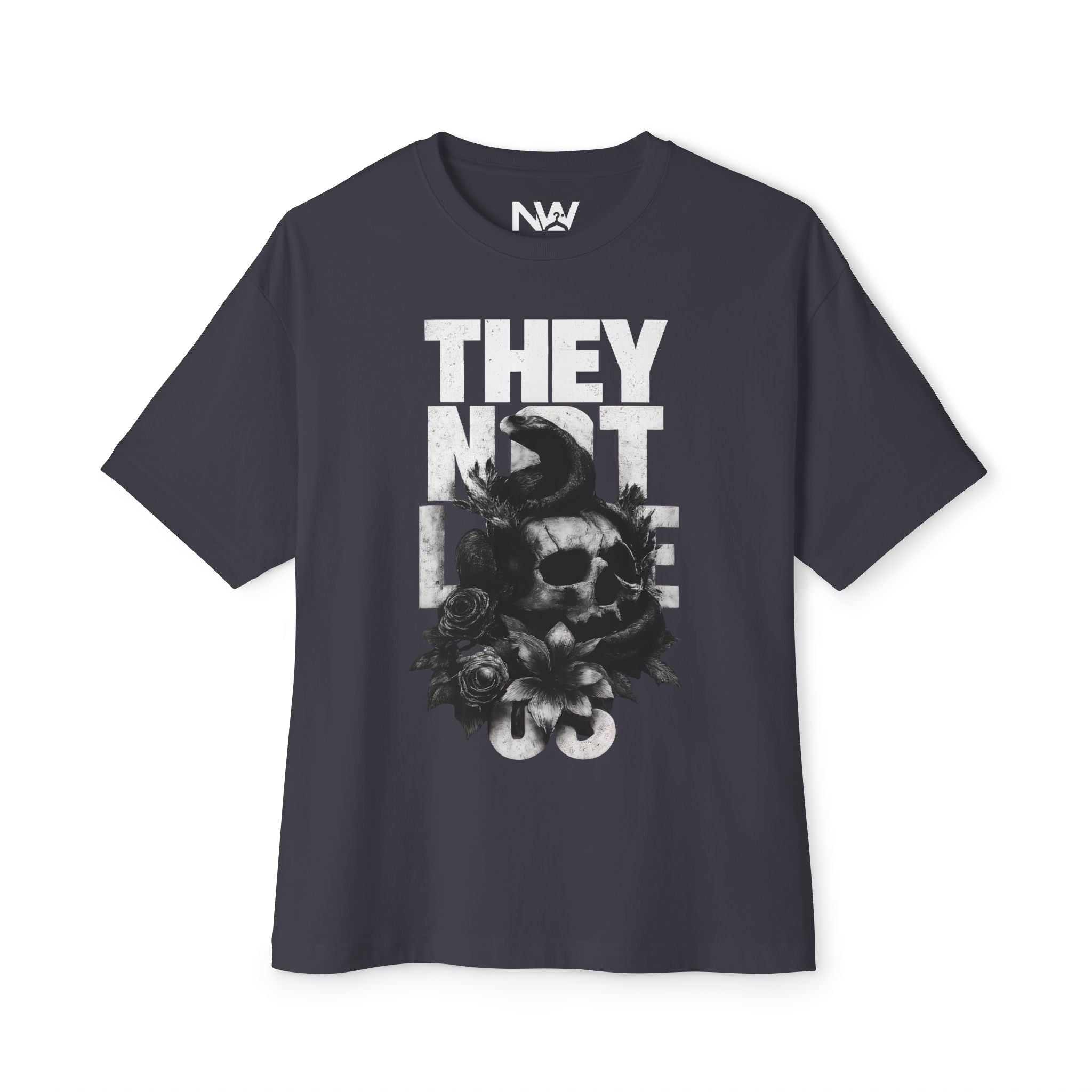 Graphic Tee — "They Not Like Us" Skull Statement Shirt
