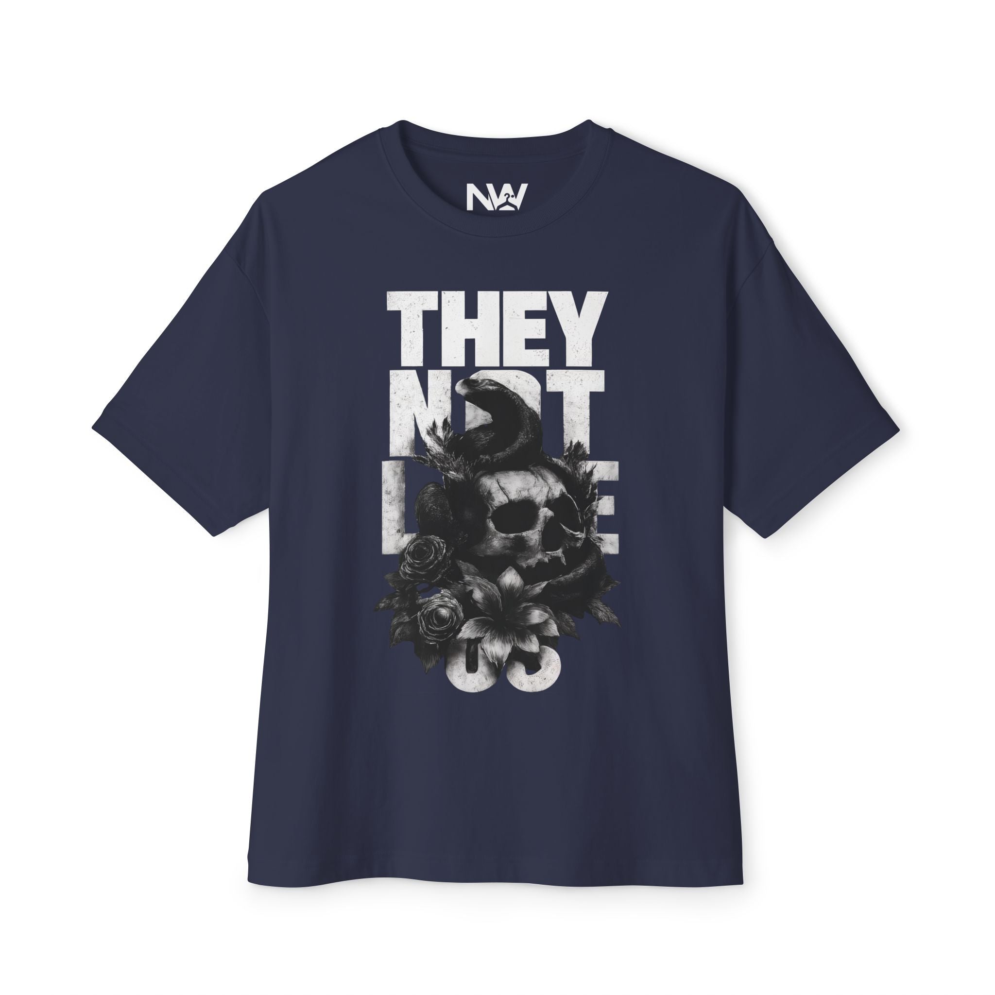 Graphic Tee — "They Not Like Us" Skull Statement Shirt