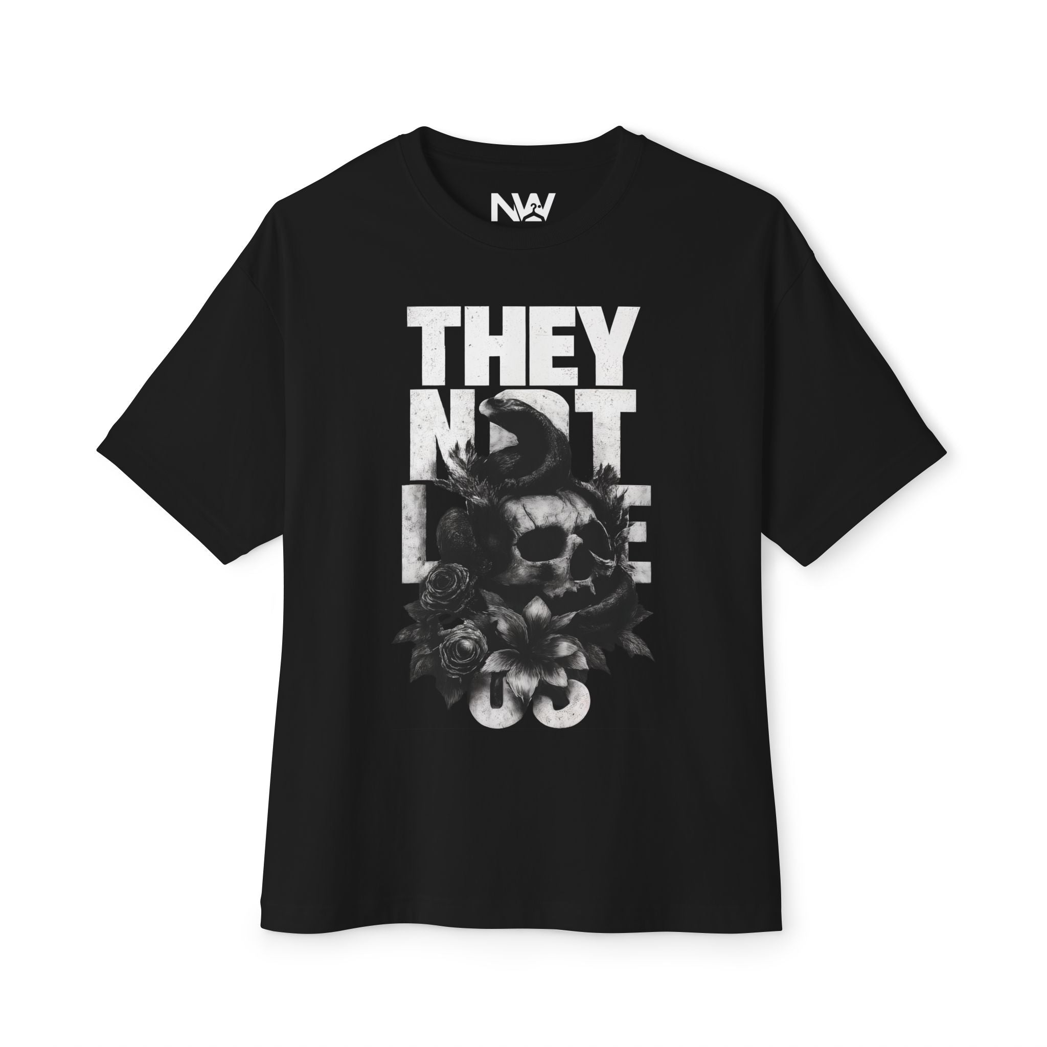 Graphic Tee — "They Not Like Us" Skull Statement Shirt